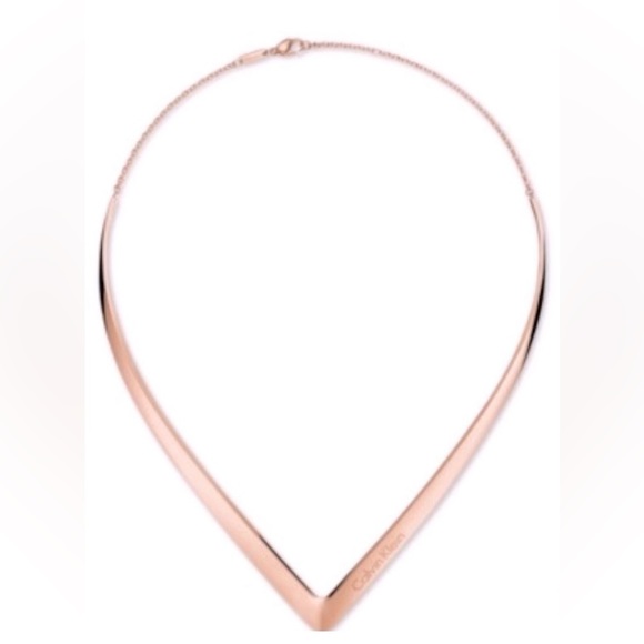 Calvin Klein Jewelry - Calvin Klein Polished Rose Gold Chevron Choker Necklace